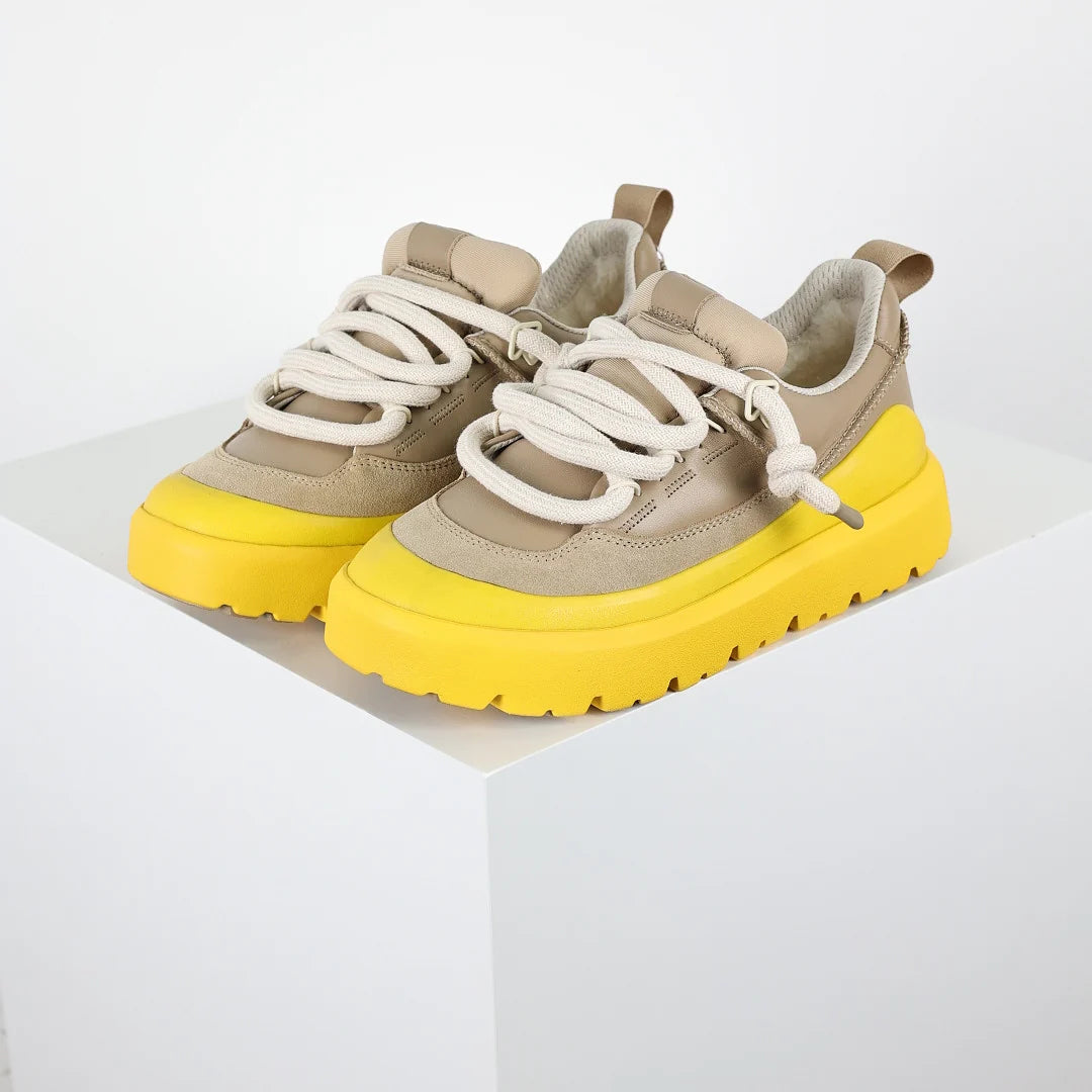 UGG Platform Short Snow Boot – Men's Warm-Lined Winter Boot with 4cm Sole in Yellow