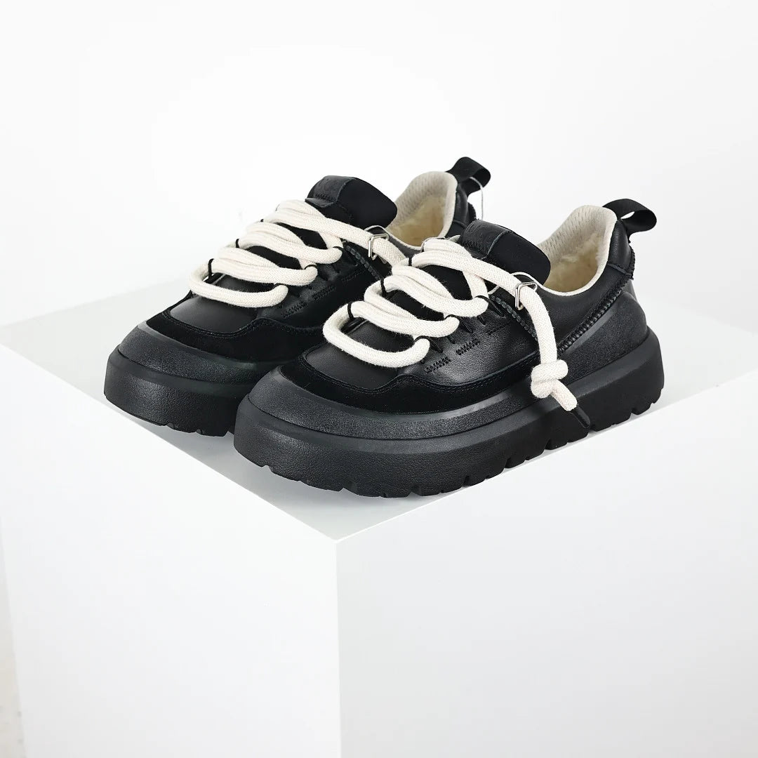 UGG Platform Short Snow Boot  4cm Platform  Winter Boot  Black