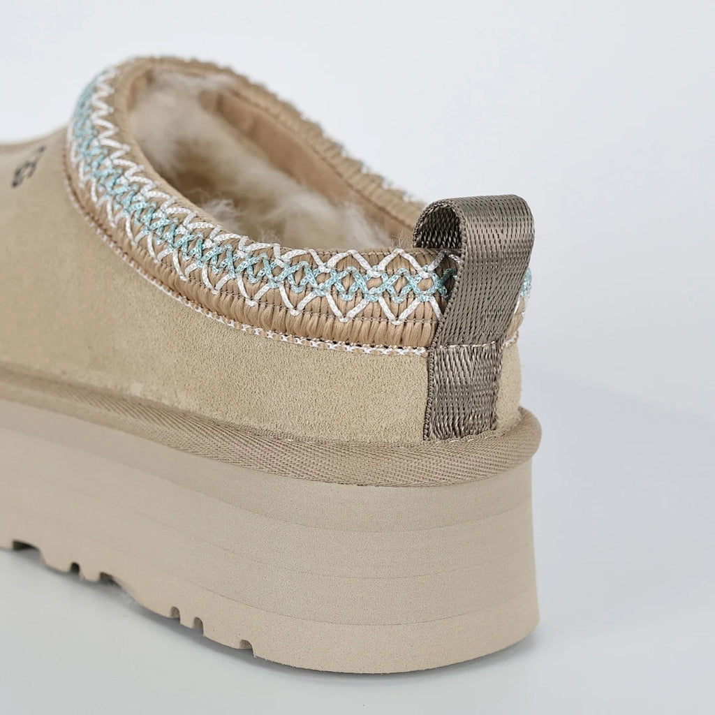 UGG Tazz Platform Mule Slipper – Women's Warm-Lined Slide with 5cm Sole in Beige