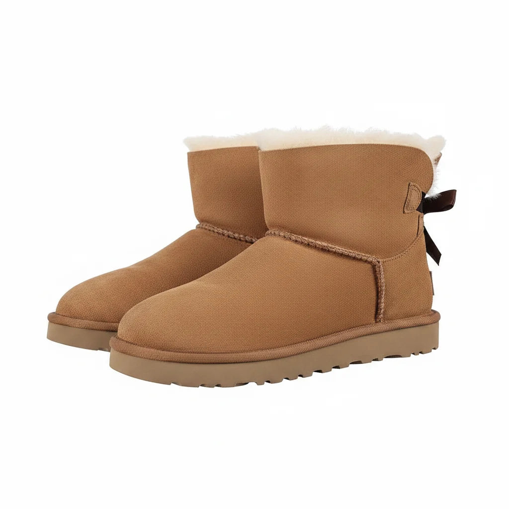 UGG Bailey Bow Mini Snow Boot – Warm-Lined, Chestnut | Women's 35–40