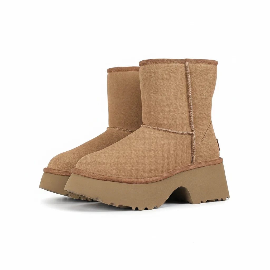UGG Classic Mini Platform Boot – 5 cm Chunky Sole, Warm-Lined, Chestnut | Women's 35–40