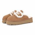 UGG Logo Plush Platform Mule – Sherpa-Lined, Chestnut | Women's 35–40