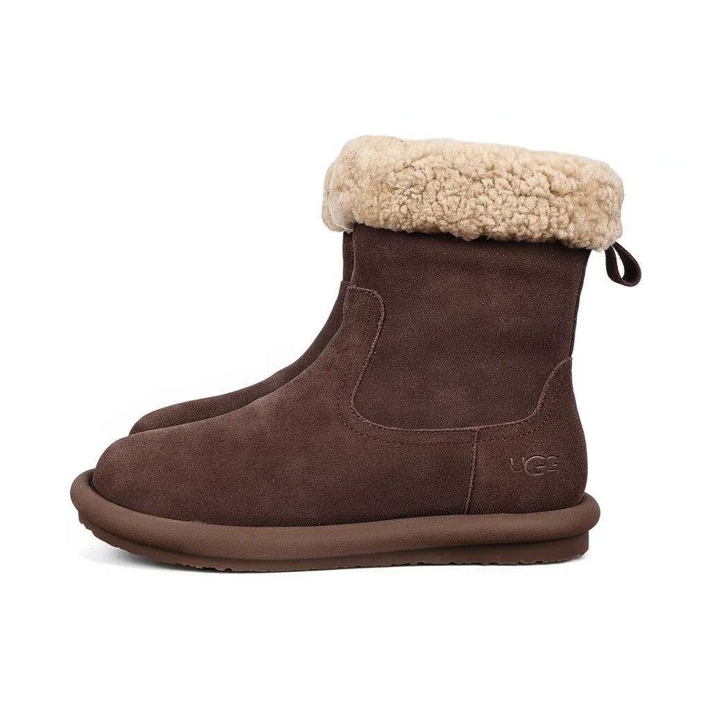 UGG Curly Shearling Snow Boot – Plush Textured, Warm-Lined, Coffee | Women's 35–40