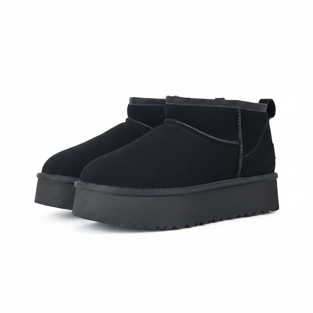 UGG Platform Short Snow Boots – Women's Warm-Lined Winter Boot in Black