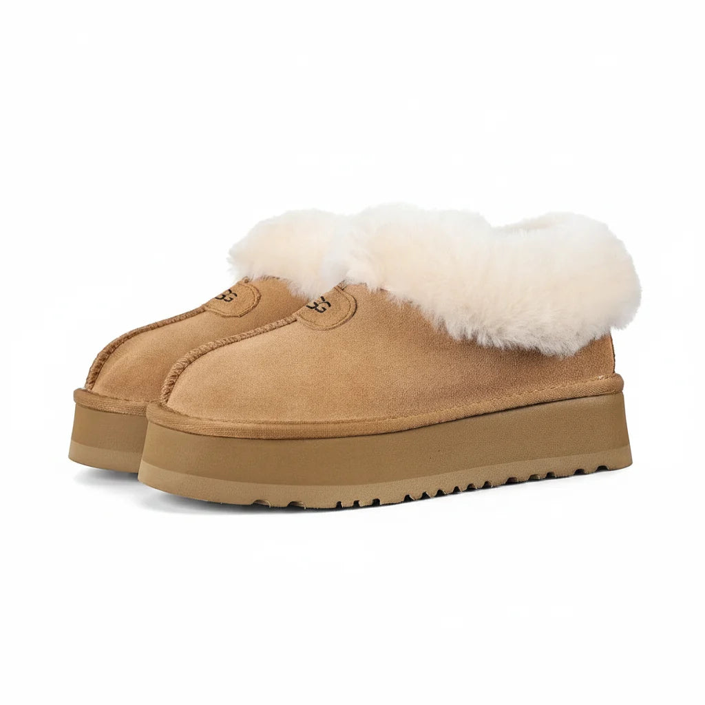 UGG Tazz Platform Mule – Shearling-Lined, Chestnut | Women's 35–40